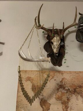 Deer Antler wind chime with Brass Tubes